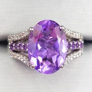 Lavendar Amethyst & Zircon Ring